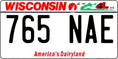 WI license plate 765NAE