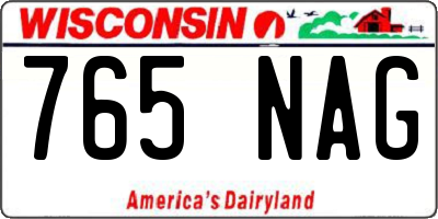 WI license plate 765NAG