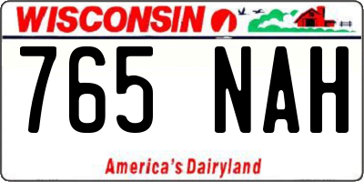 WI license plate 765NAH