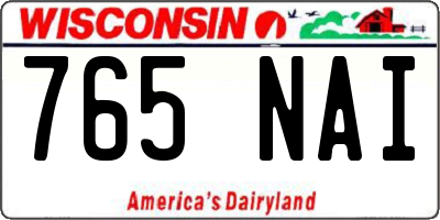 WI license plate 765NAI