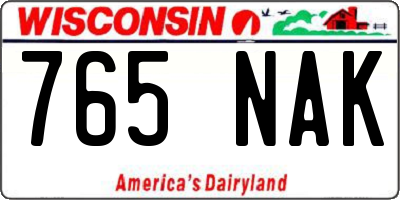 WI license plate 765NAK