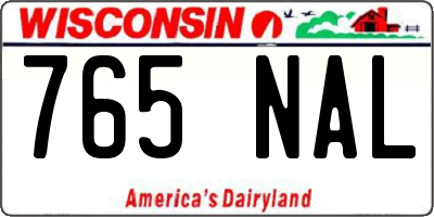 WI license plate 765NAL