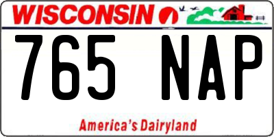 WI license plate 765NAP