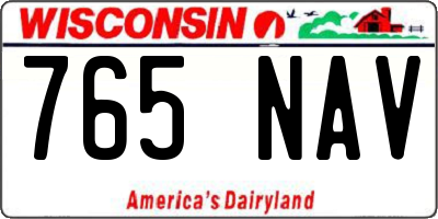 WI license plate 765NAV