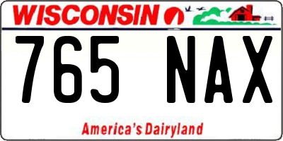 WI license plate 765NAX