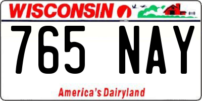 WI license plate 765NAY
