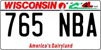 WI license plate 765NBA