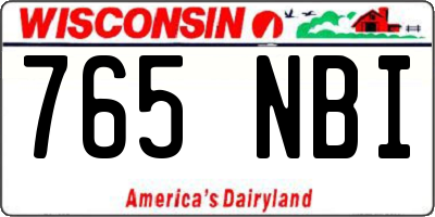 WI license plate 765NBI