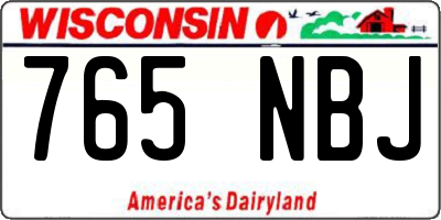 WI license plate 765NBJ