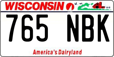WI license plate 765NBK