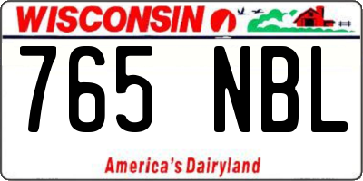 WI license plate 765NBL