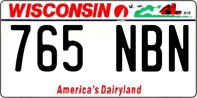 WI license plate 765NBN