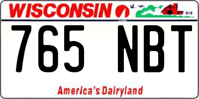 WI license plate 765NBT