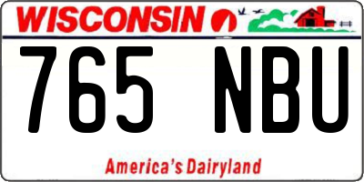 WI license plate 765NBU