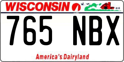 WI license plate 765NBX