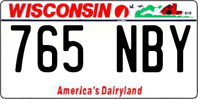 WI license plate 765NBY