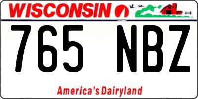 WI license plate 765NBZ