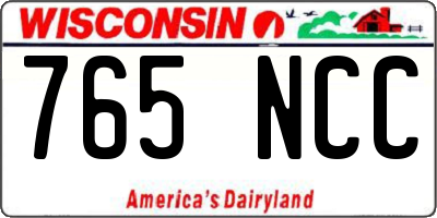WI license plate 765NCC