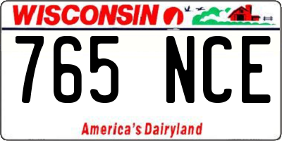 WI license plate 765NCE