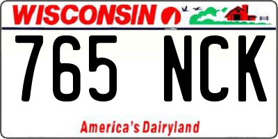 WI license plate 765NCK