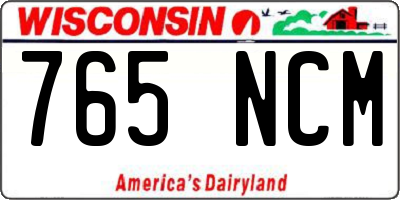 WI license plate 765NCM