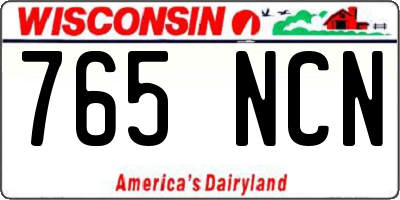 WI license plate 765NCN