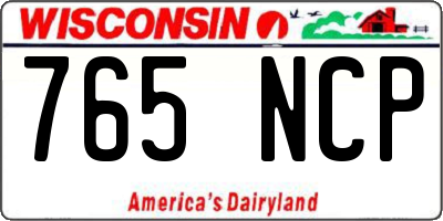 WI license plate 765NCP