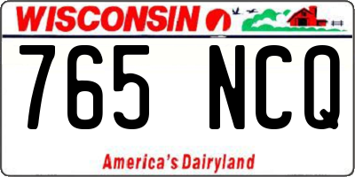 WI license plate 765NCQ