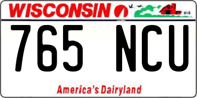 WI license plate 765NCU