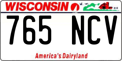WI license plate 765NCV