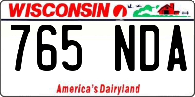 WI license plate 765NDA