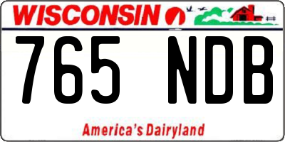 WI license plate 765NDB