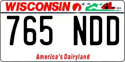 WI license plate 765NDD