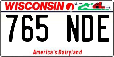 WI license plate 765NDE