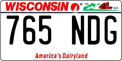 WI license plate 765NDG