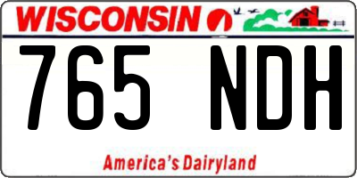 WI license plate 765NDH