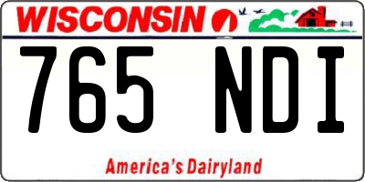 WI license plate 765NDI