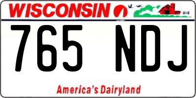 WI license plate 765NDJ