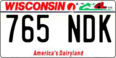 WI license plate 765NDK