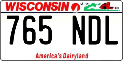 WI license plate 765NDL