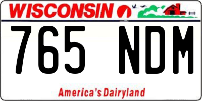 WI license plate 765NDM