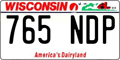 WI license plate 765NDP