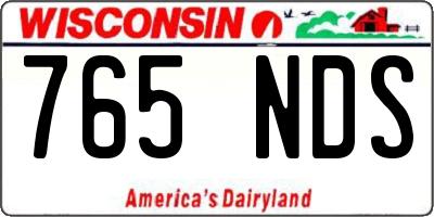 WI license plate 765NDS