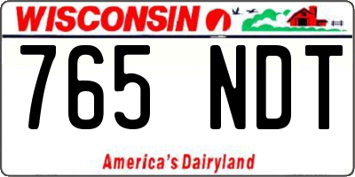WI license plate 765NDT