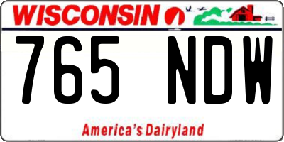 WI license plate 765NDW