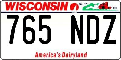 WI license plate 765NDZ