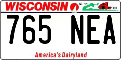 WI license plate 765NEA