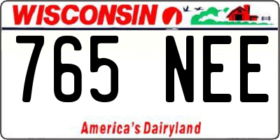 WI license plate 765NEE