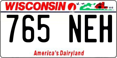WI license plate 765NEH