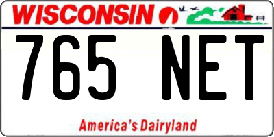WI license plate 765NET